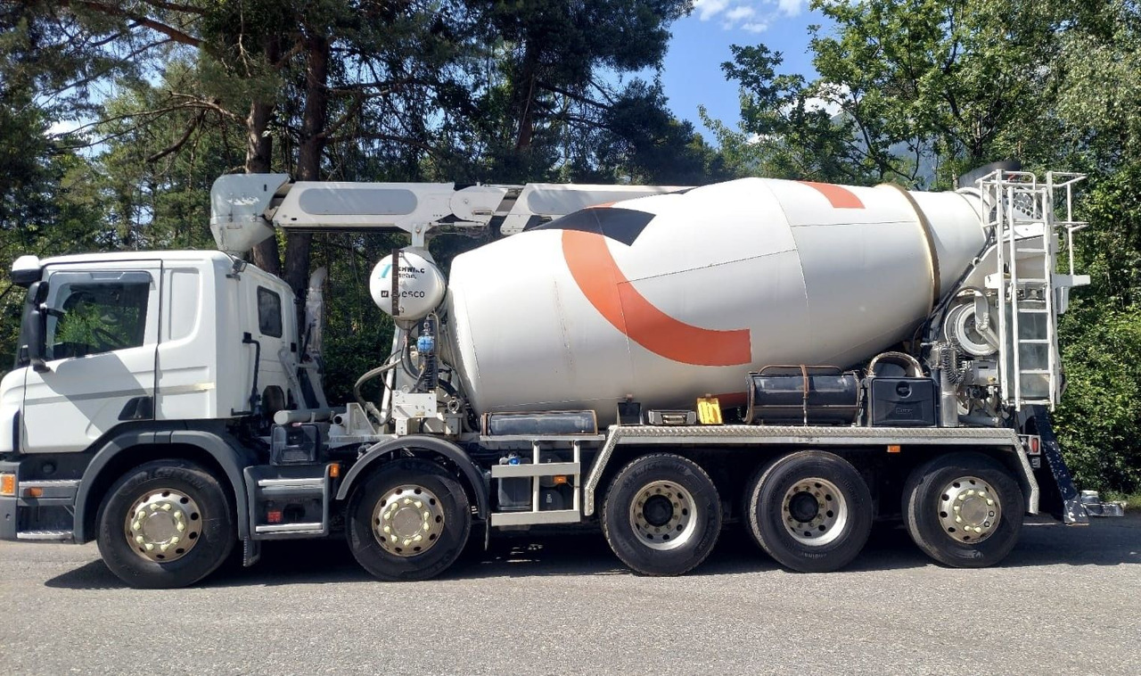 Scania P450 LB 10x4,E6,Stetter 10m³,Förderband/belt 16m - 콘크리트 믹서 트럭 : 사진 3 Scania P450 LB 10x4,E6,Stetter 10m³,Förderband/belt 16m - 콘크리트 믹서 트럭 : 사진 3