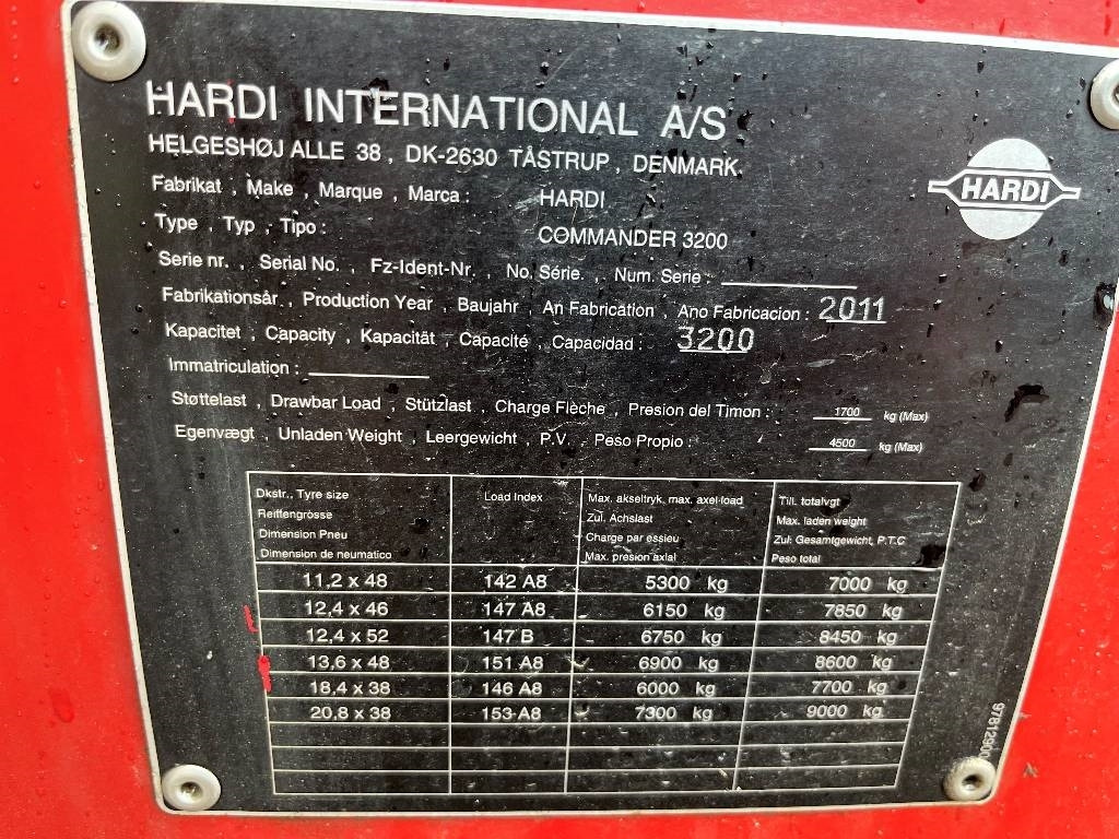 Hardi Commander 3200 Dismantled: only spare parts - 견인 스프레이 : 사진 3 Hardi Commander 3200 Dismantled: only spare parts - 견인 스프레이 : 사진 3