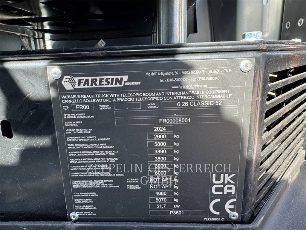 Faresin 6.26 CLASSIC 52 - 텔레스코픽 핸들러 : 사진 5 Faresin 6.26 CLASSIC 52 - 텔레스코픽 핸들러 : 사진 5