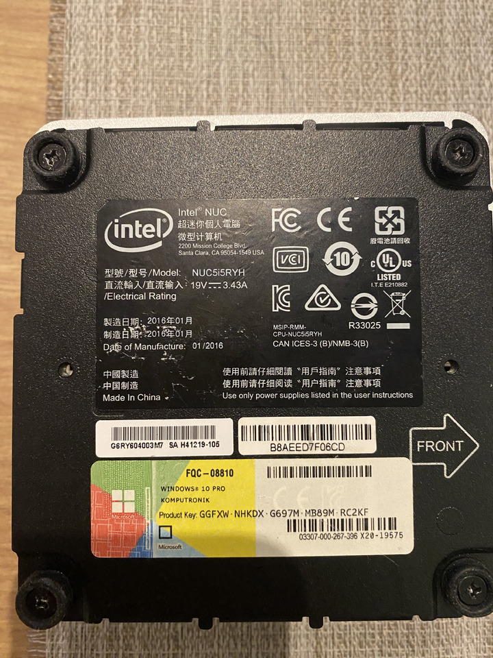 Mikrokomputer Mini PC Intel NUC5i5RYH - 도구/ 장비 : 사진 5 Mikrokomputer Mini PC Intel NUC5i5RYH - 도구/ 장비 : 사진 5