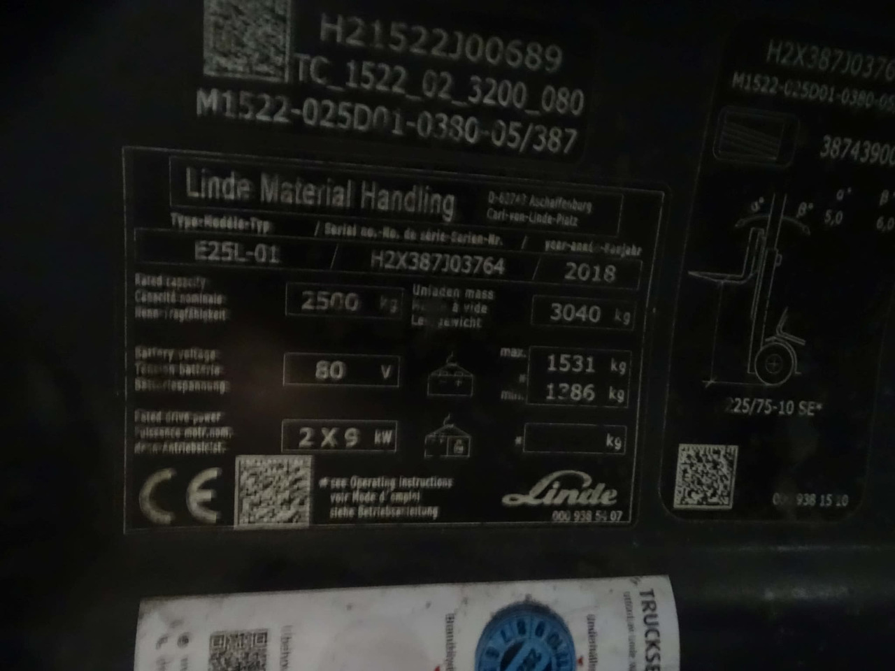 Linde E25L-01 - 전기 지게차 : 사진 5 Linde E25L-01 - 전기 지게차 : 사진 5