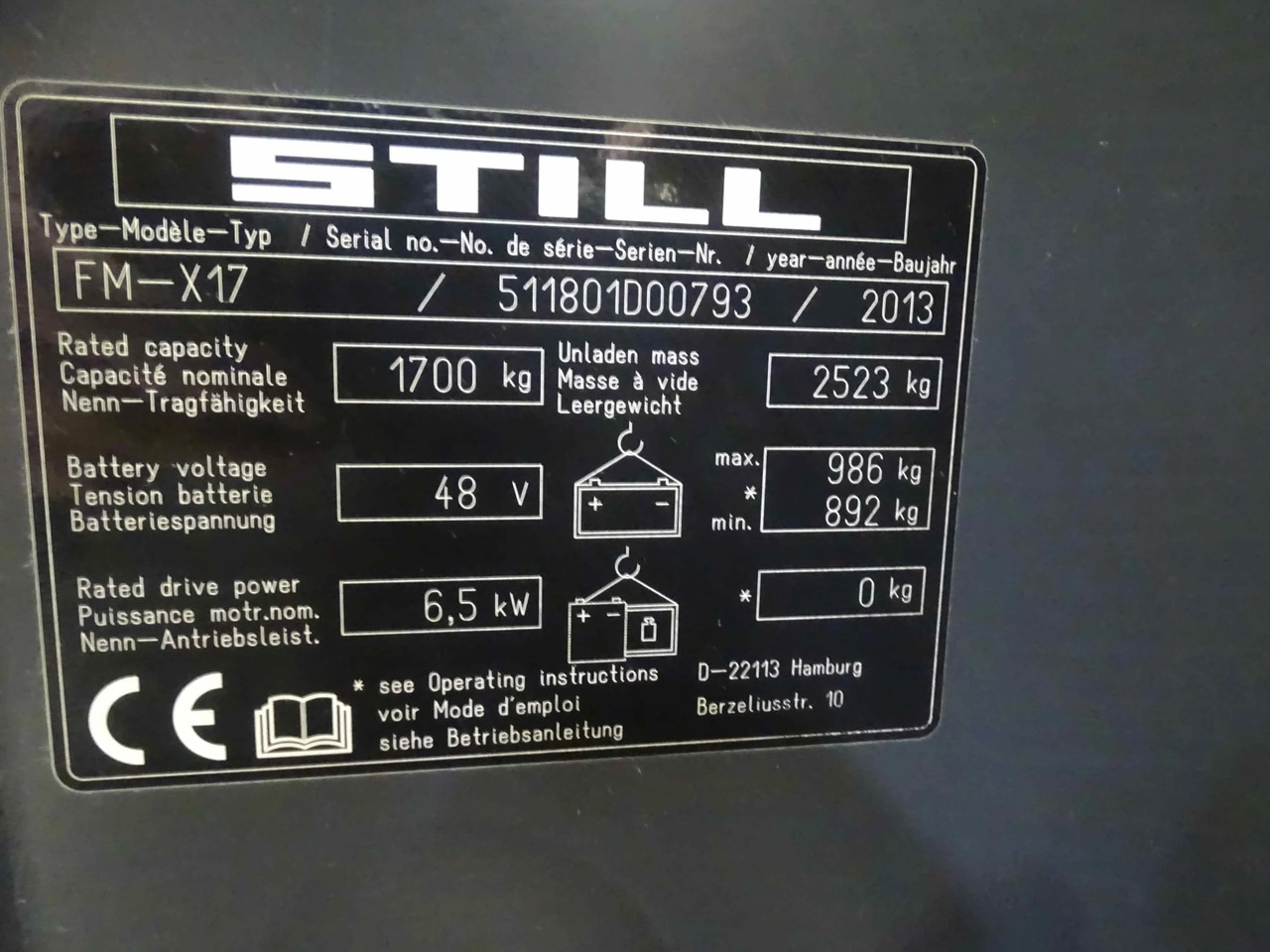 STILL FM-X17 - 리치 트럭 : 사진 5 STILL FM-X17 - 리치 트럭 : 사진 5