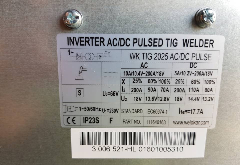 Spawarka Tig CEBORA WK 2025 AC/DC Puls, 200 A - 용접 장비 : 사진 2 Spawarka Tig CEBORA WK 2025 AC/DC Puls, 200 A - 용접 장비 : 사진 2