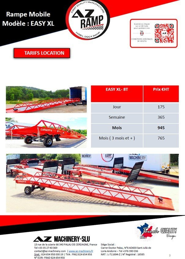 **RENTAL** AZ RAMP-EASY XL-8 . Mobil Loading Ramp WIDE With Level Off, 8 t Capacity - 로딩 램프 : 사진 4 **RENTAL** AZ RAMP-EASY XL-8 . Mobil Loading Ramp WIDE With Level Off, 8 t Capacity - 로딩 램프 : 사진 4
