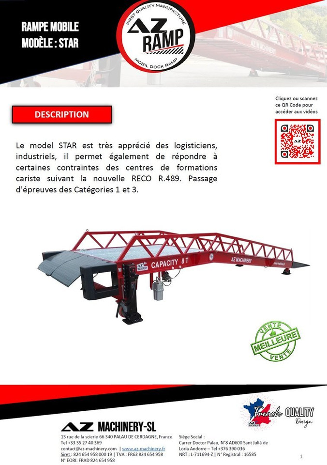 **RENTAL** Loading Ramp with with hydraulic tilting bridge - AZ RAMP - STAR- 8T. 8 ton capacity - 로딩 램프 : 사진 3 **RENTAL** Loading Ramp with with hydraulic tilting bridge - AZ RAMP - STAR- 8T. 8 ton capacity - 로딩 램프 : 사진 3
