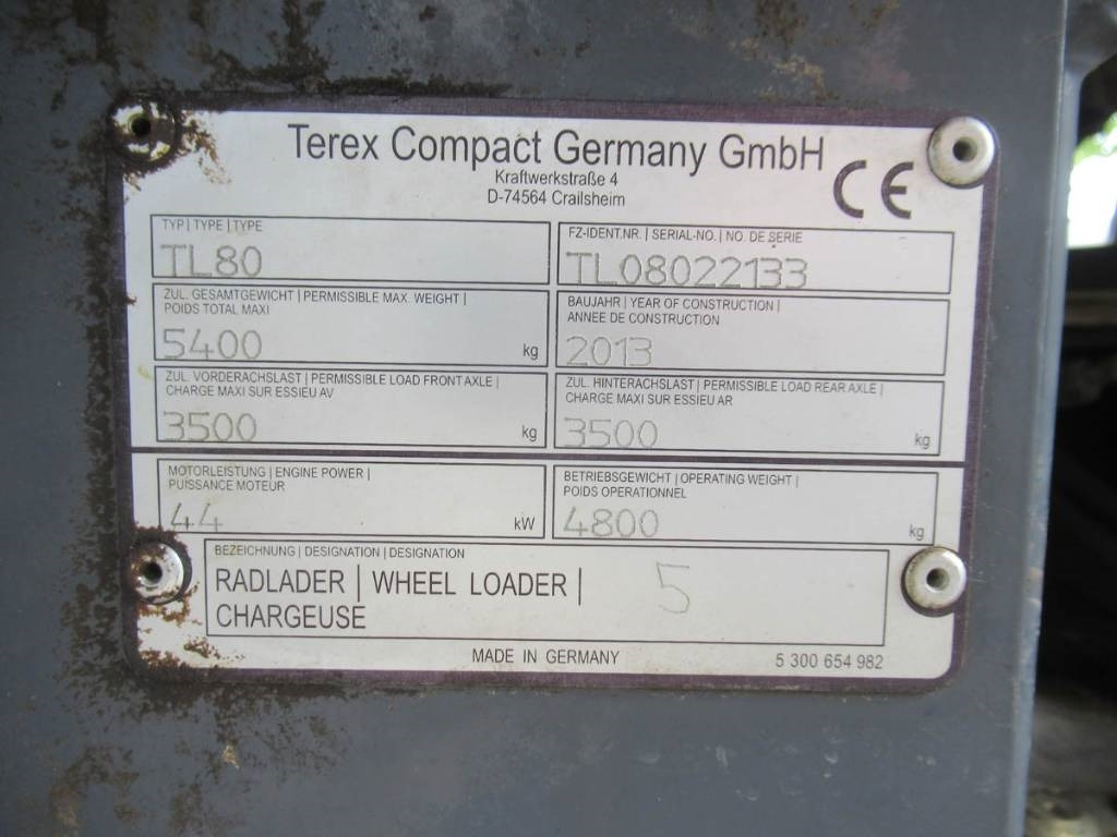 Terex TL 80 AS - 휠 로더 : 사진 5 Terex TL 80 AS - 휠 로더 : 사진 5