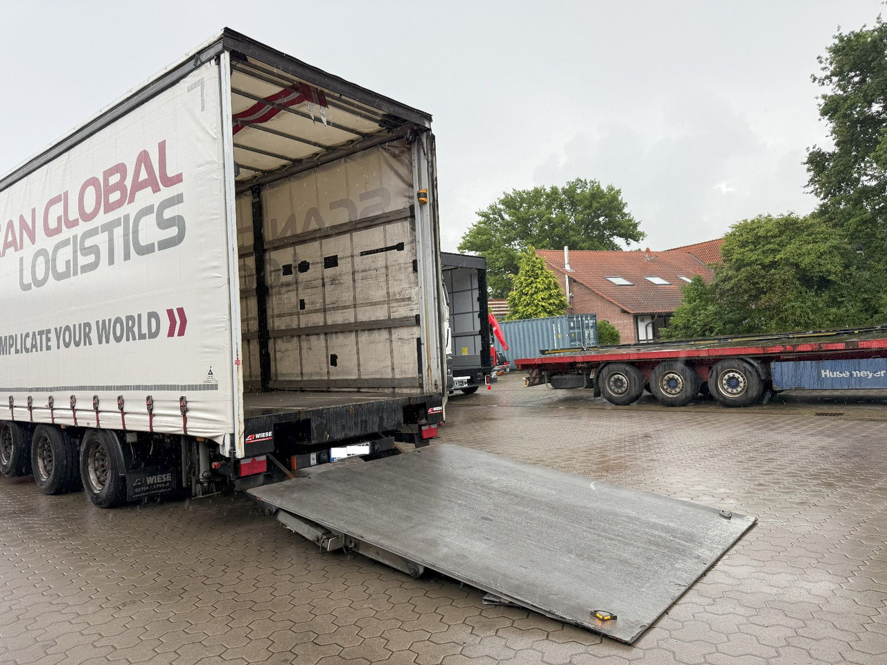 저하대 세미 트레일러 Wiese Mega Schiebeplane mit Dhollandia Rampe 9t : 사진 8