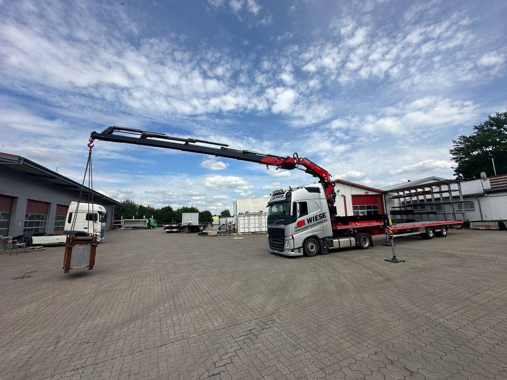 Wiese Stufensattel Tieflader mit Kran Fassi F545 - 드롭사이드/ 플랫베드 세미 트레일러 : 사진 3 Wiese Stufensattel Tieflader mit Kran Fassi F545 - 드롭사이드/ 플랫베드 세미 트레일러 : 사진 3