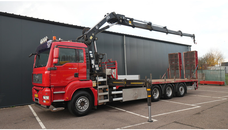 MAN TGA 35.400 8X4 MACHINE/CAR TRANSPORT WITH HIAB 244 EP-4 HI-DUO CRANE 364.000KM - 크레인 트럭 : 사진 2 MAN TGA 35.400 8X4 MACHINE/CAR TRANSPORT WITH HIAB 244 EP-4 HI-DUO CRANE 364.000KM - 크레인 트럭 : 사진 2