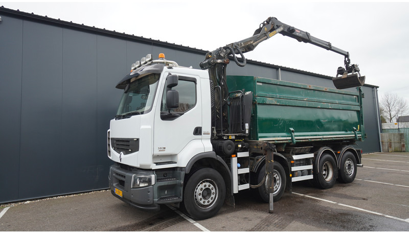 Renault PREMIUM 380 DXI 8X2/6 2 SIDE TIPPER WITH PLFINGER Q 170 Z CRANE.278.200KM - 크레인 트럭 : 사진 3 Renault PREMIUM 380 DXI 8X2/6 2 SIDE TIPPER WITH PLFINGER Q 170 Z CRANE.278.200KM - 크레인 트럭 : 사진 3