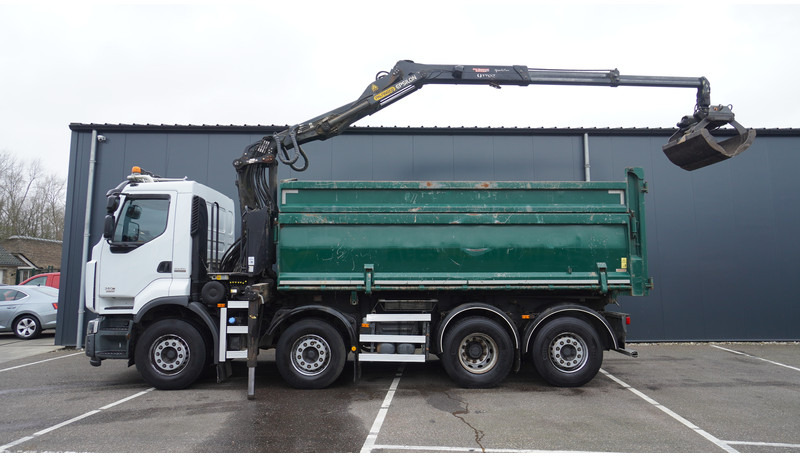 Renault PREMIUM 380 DXI 8X2/6 2 SIDE TIPPER WITH PLFINGER Q 170 Z CRANE.278.200KM - 크레인 트럭 : 사진 1 Renault PREMIUM 380 DXI 8X2/6 2 SIDE TIPPER WITH PLFINGER Q 170 Z CRANE.278.200KM - 크레인 트럭 : 사진 1