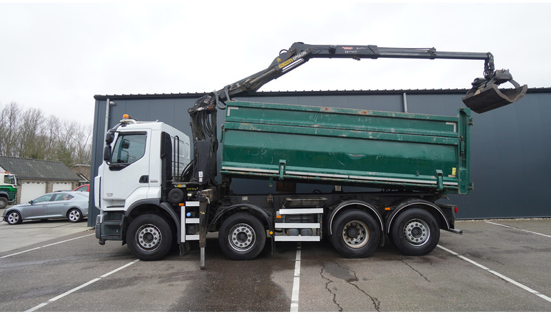 Renault PREMIUM 380 DXI 8X2/6 2 SIDE TIPPER WITH PLFINGER Q 170 Z CRANE.278.200KM - 크레인 트럭 : 사진 2 Renault PREMIUM 380 DXI 8X2/6 2 SIDE TIPPER WITH PLFINGER Q 170 Z CRANE.278.200KM - 크레인 트럭 : 사진 2