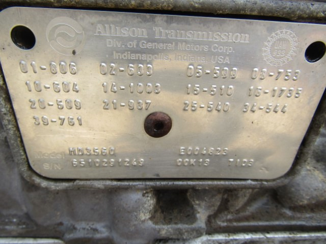 ALLISON HD3560 TID 3 GEARBOX - 기어박스 지자체/ 특수 차량 용 : 사진 3 ALLISON HD3560 TID 3 GEARBOX - 기어박스 지자체/ 특수 차량 용 : 사진 3