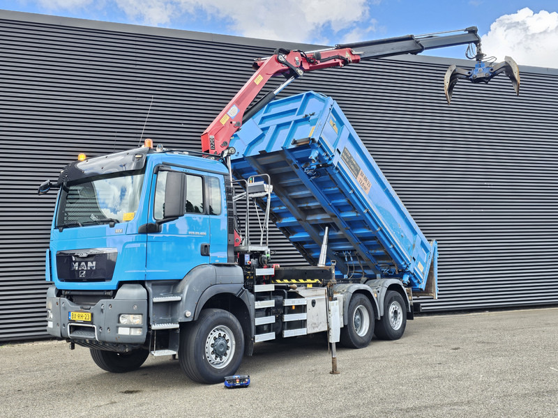 MAN TGS 28.400 6X4-4 BL / CRANE + 2 SIDE TIPPER - 덤프트럭, 크레인 트럭 : 사진 1 MAN TGS 28.400 6X4-4 BL / CRANE + 2 SIDE TIPPER - 덤프트럭, 크레인 트럭 : 사진 1