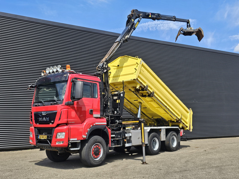MAN TGS 33.480 6x6 / PALFINGER Z CRANE / 2 SIDE TIPPER - 덤프트럭, 크레인 트럭 : 사진 1 MAN TGS 33.480 6x6 / PALFINGER Z CRANE / 2 SIDE TIPPER - 덤프트럭, 크레인 트럭 : 사진 1