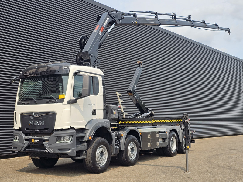 MAN TGS 35.470 8X4 BB / HIAB CRANE + HOOKLIFT - 후크 리프트 트럭, 크레인 트럭 : 사진 1 MAN TGS 35.470 8X4 BB / HIAB CRANE + HOOKLIFT - 후크 리프트 트럭, 크레인 트럭 : 사진 1
