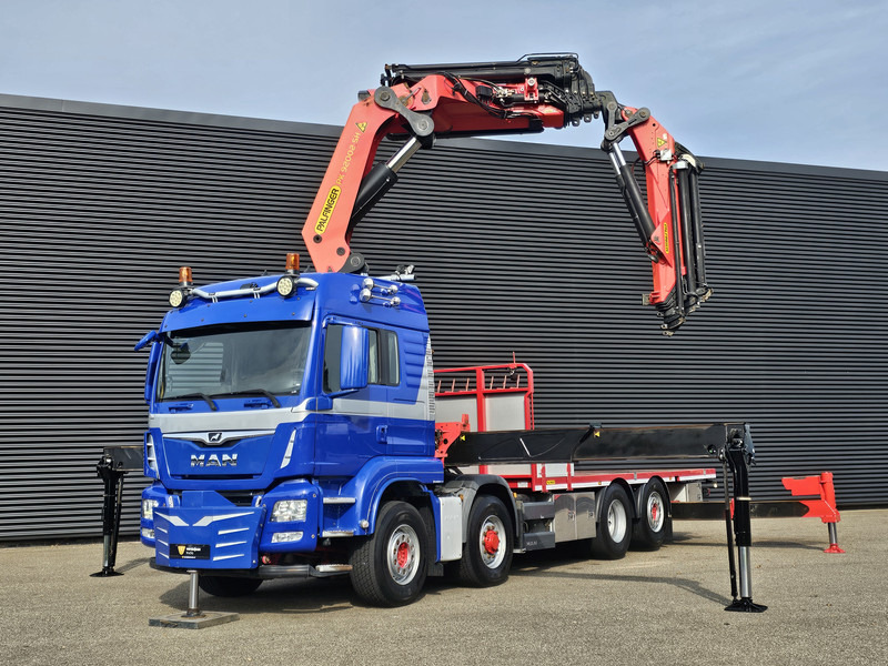 MAN TGS 35.500 8x4-6 / PALFINGER 92 t/m CRANE +JIB - 드롭사이드/ 플랫베드 트럭 : 사진 4 MAN TGS 35.500 8x4-6 / PALFINGER 92 t/m CRANE +JIB - 드롭사이드/ 플랫베드 트럭 : 사진 4