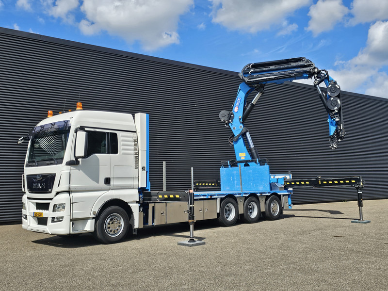 드롭사이드/ 플랫베드 트럭, 크레인 트럭 MAN TGX 35.480 8x4-4 / HMF 85 t/m + JIB / WINCH : 사진 16