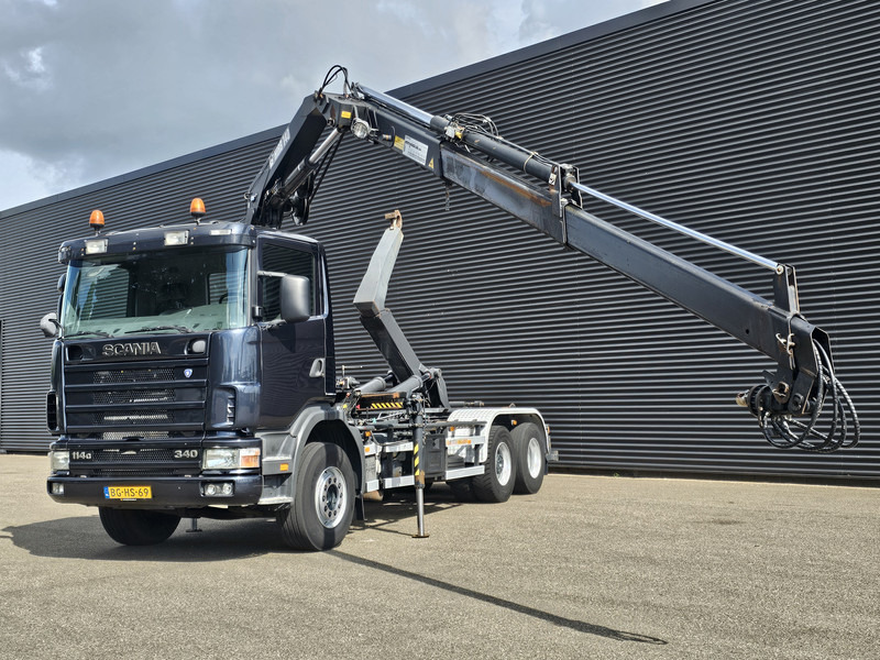 Scania R114.340 6x2 / HIAB CRANE + 25T HOOKLIFT - 후크 리프트 트럭, 크레인 트럭 : 사진 2 Scania R114.340 6x2 / HIAB CRANE + 25T HOOKLIFT - 후크 리프트 트럭, 크레인 트럭 : 사진 2