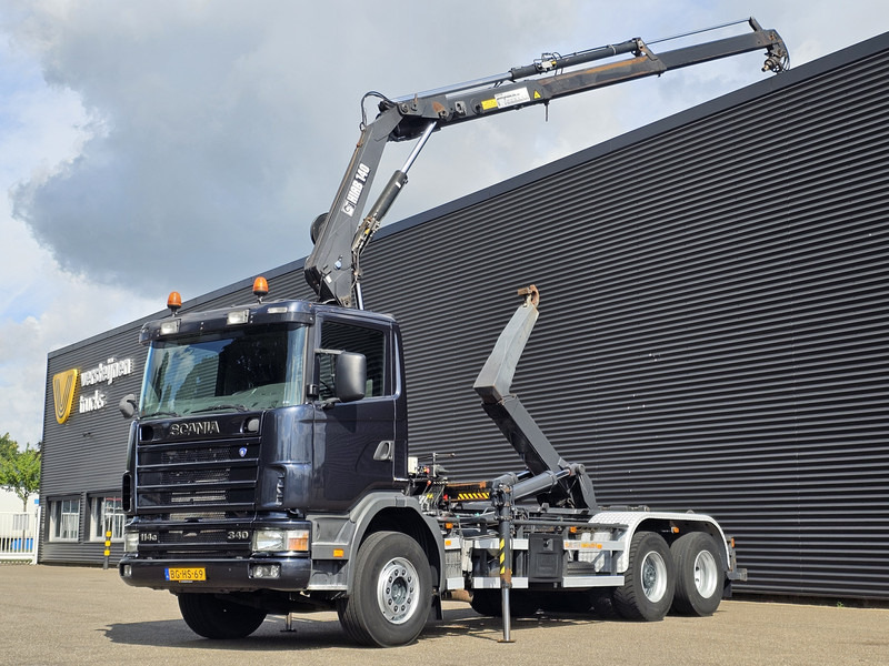 Scania R114.340 6x2 / HIAB CRANE + 25T HOOKLIFT - 후크 리프트 트럭, 크레인 트럭 : 사진 1 Scania R114.340 6x2 / HIAB CRANE + 25T HOOKLIFT - 후크 리프트 트럭, 크레인 트럭 : 사진 1
