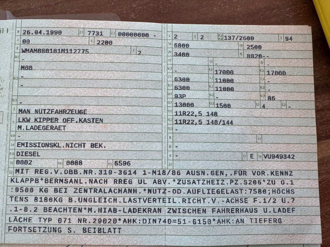 MAN 17.192 4X4 Kipper & Kran Original 116000 km - 덤프트럭, 크레인 트럭 : 사진 2 MAN 17.192 4X4 Kipper & Kran Original 116000 km - 덤프트럭, 크레인 트럭 : 사진 2