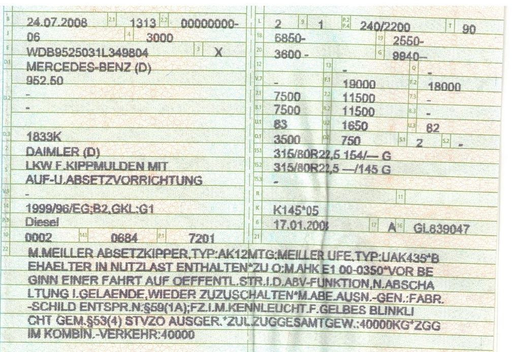 Mercedes-Benz 1833 4x2 Meiller AK 12 | Klima | Guter Zustand - 스킵 로더 트럭 : 사진 2 Mercedes-Benz 1833 4x2 Meiller AK 12 | Klima | Guter Zustand - 스킵 로더 트럭 : 사진 2