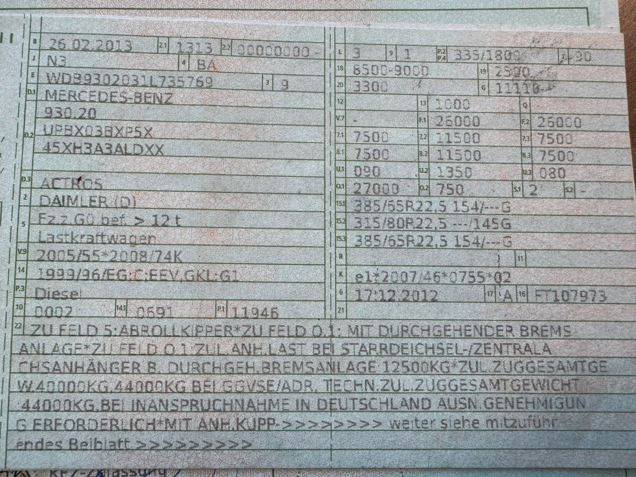 Mercedes-Benz 2546 6X2 Klima Meiller RK 20.65 - 후크 리프트 트럭 : 사진 2 Mercedes-Benz 2546 6X2 Klima Meiller RK 20.65 - 후크 리프트 트럭 : 사진 2