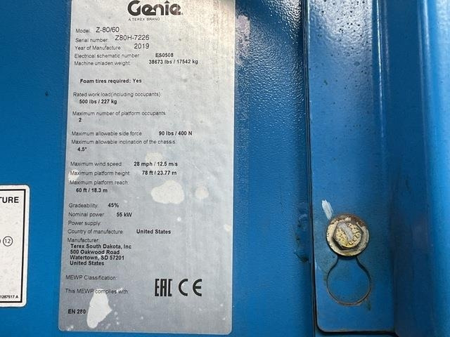 Genie Z80 - 관절 붐 : 사진 5 Genie Z80 - 관절 붐 : 사진 5