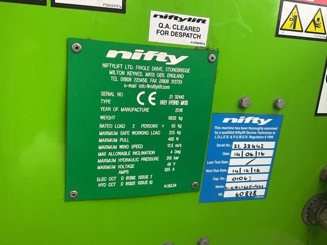 Niftylift HR21 - 관절 붐 : 사진 5 Niftylift HR21 - 관절 붐 : 사진 5