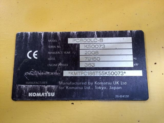 Komatsu PC800LC-8 - 크롤러 굴삭기 : 사진 5 Komatsu PC800LC-8 - 크롤러 굴삭기 : 사진 5