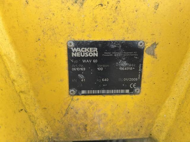 Wacker Neuson WAV60 - 진동판, 부착물 : 사진 5 Wacker Neuson WAV60 - 진동판, 부착물 : 사진 5