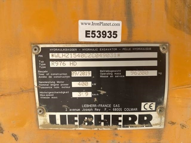 Liebherr R976 HD - 크롤러 굴삭기 : 사진 5 Liebherr R976 HD - 크롤러 굴삭기 : 사진 5