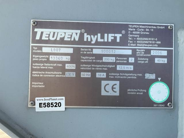 Teupen LB07 - 관절 붐 : 사진 5 Teupen LB07 - 관절 붐 : 사진 5