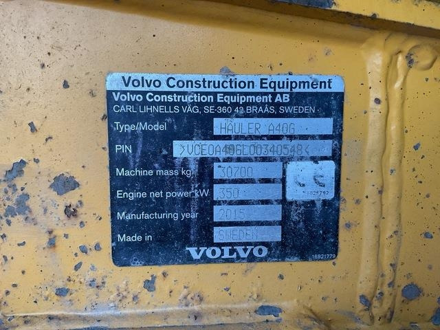 Volvo A40G - 관절 덤프 : 사진 5 Volvo A40G - 관절 덤프 : 사진 5