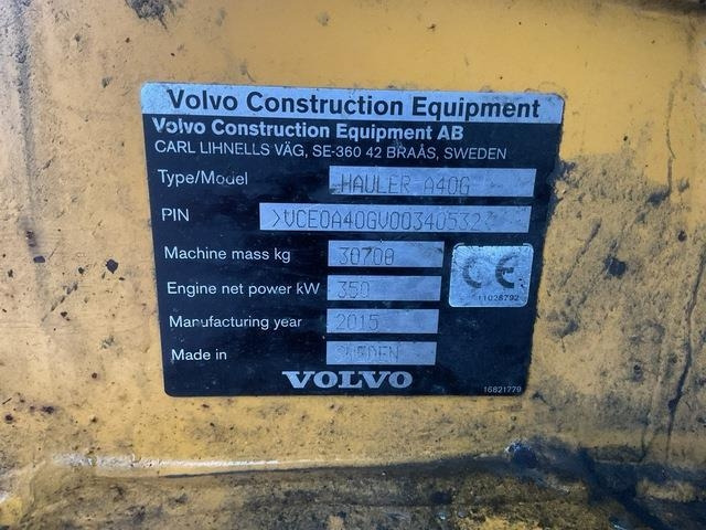 Volvo A40G - 관절 덤프 : 사진 5 Volvo A40G - 관절 덤프 : 사진 5