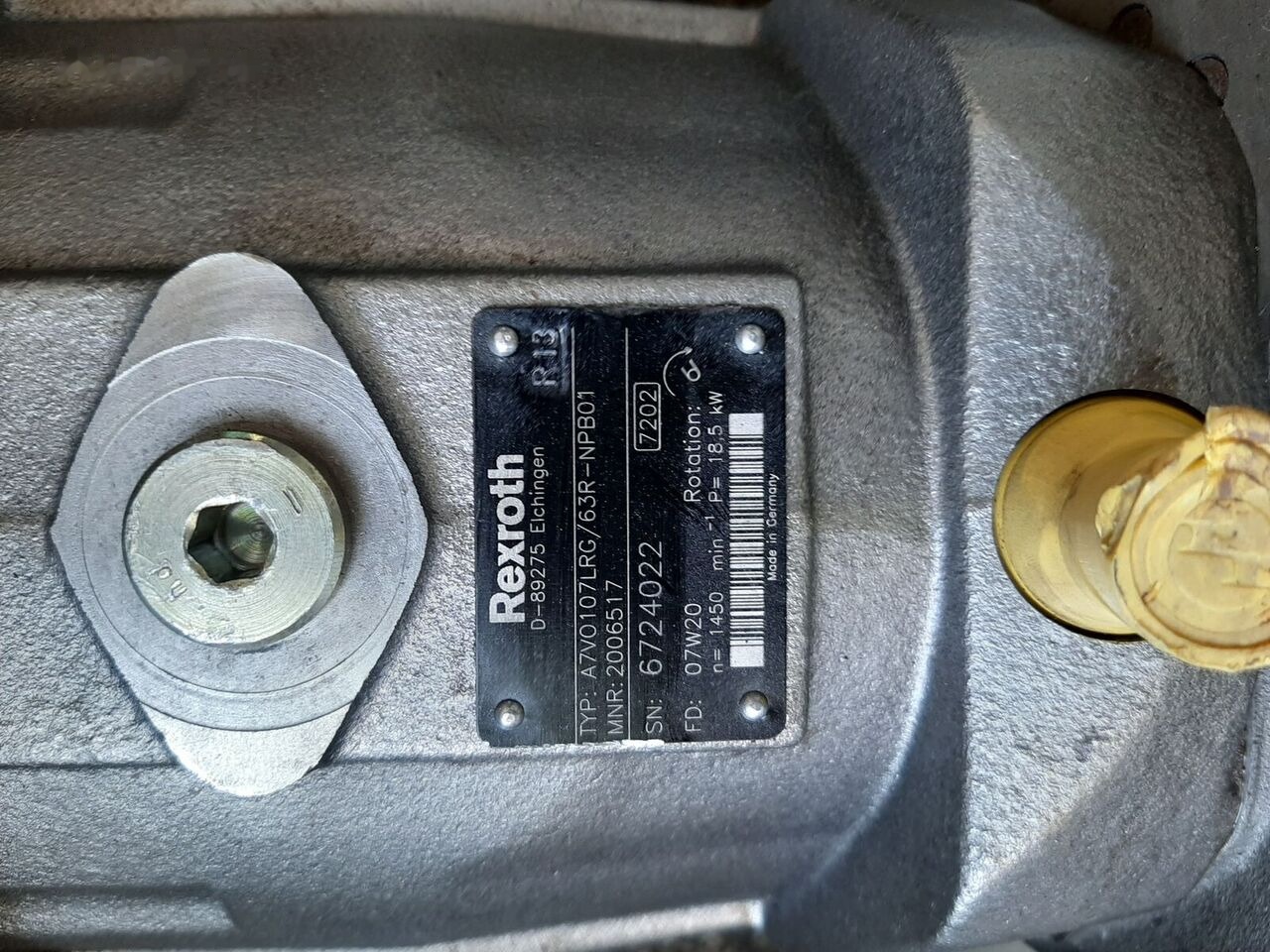 Rexroth A7VO107 LRG/63 R - 유압 모터 백호 로더 용 : 사진 1 Rexroth A7VO107 LRG/63 R - 유압 모터 백호 로더 용 : 사진 1
