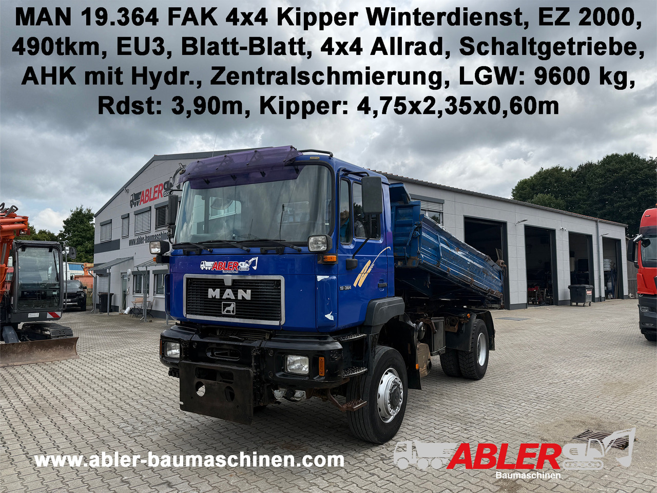 MAN 19.364 3-Seiten-Kipper Allrad Winterdienst - 덤프트럭 : 사진 1 MAN 19.364 3-Seiten-Kipper Allrad Winterdienst - 덤프트럭 : 사진 1