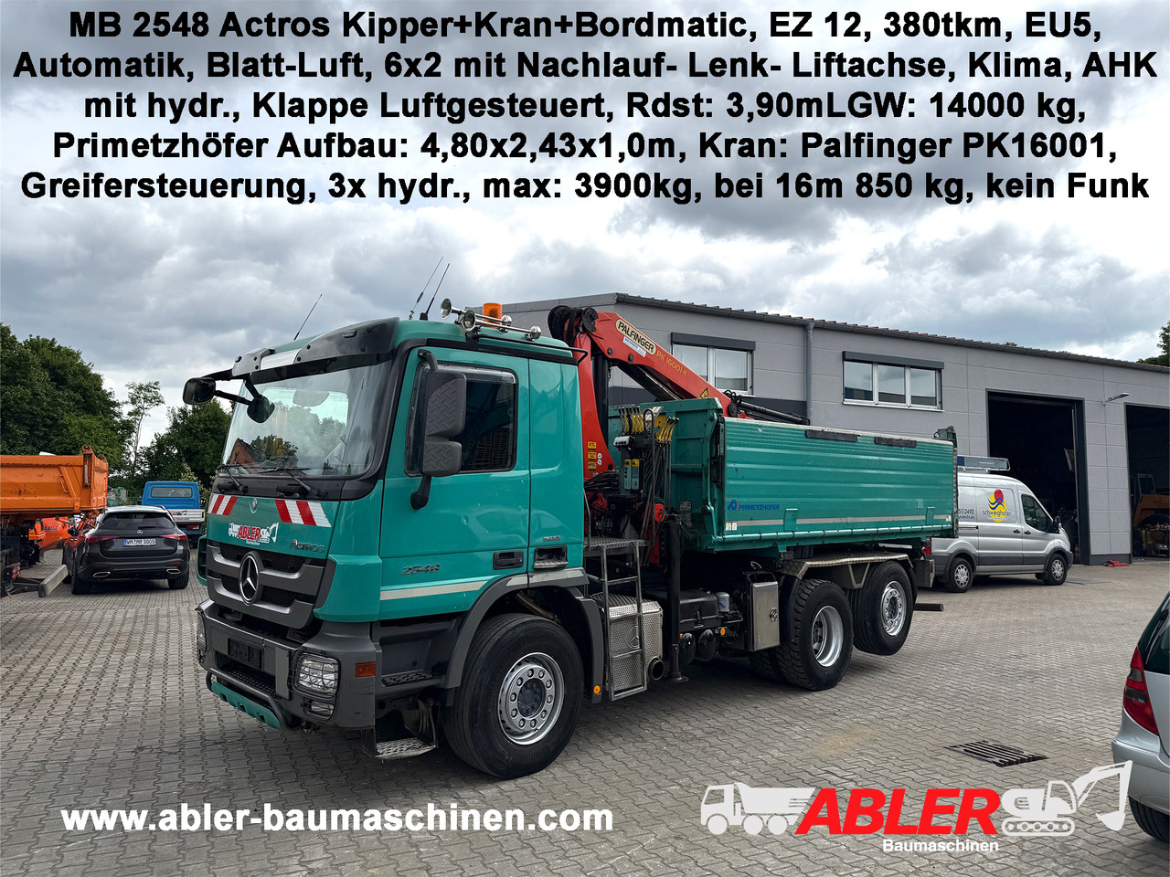Mercedes-Benz 2548 Actros Kipper Kran Palfinger Bordmatic - 기타 기계 : 사진 1 Mercedes-Benz 2548 Actros Kipper Kran Palfinger Bordmatic - 기타 기계 : 사진 1