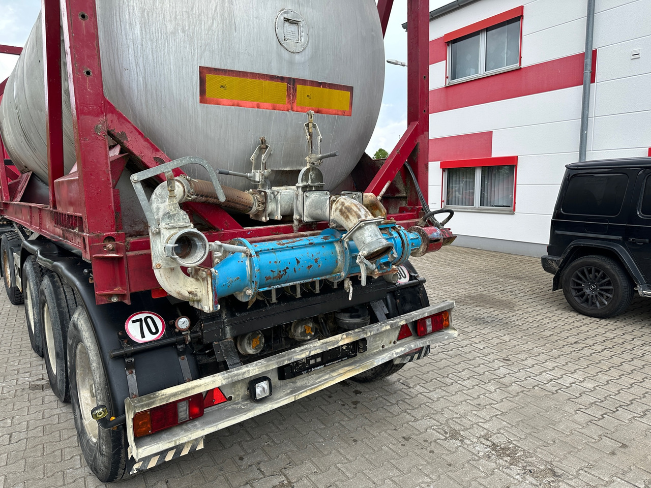 Schmidt CKSA 10/22-20 20 ft Containerkippchassis mit Lebensmitteltank - 덤프 세미 트레일러 : 사진 2 Schmidt CKSA 10/22-20 20 ft Containerkippchassis mit Lebensmitteltank - 덤프 세미 트레일러 : 사진 2