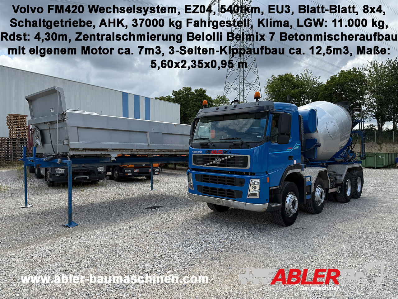 Volvo FM420 Wechselsystem Kipper Betonmischer - 콘크리트 믹서 트럭 : 사진 1 Volvo FM420 Wechselsystem Kipper Betonmischer - 콘크리트 믹서 트럭 : 사진 1