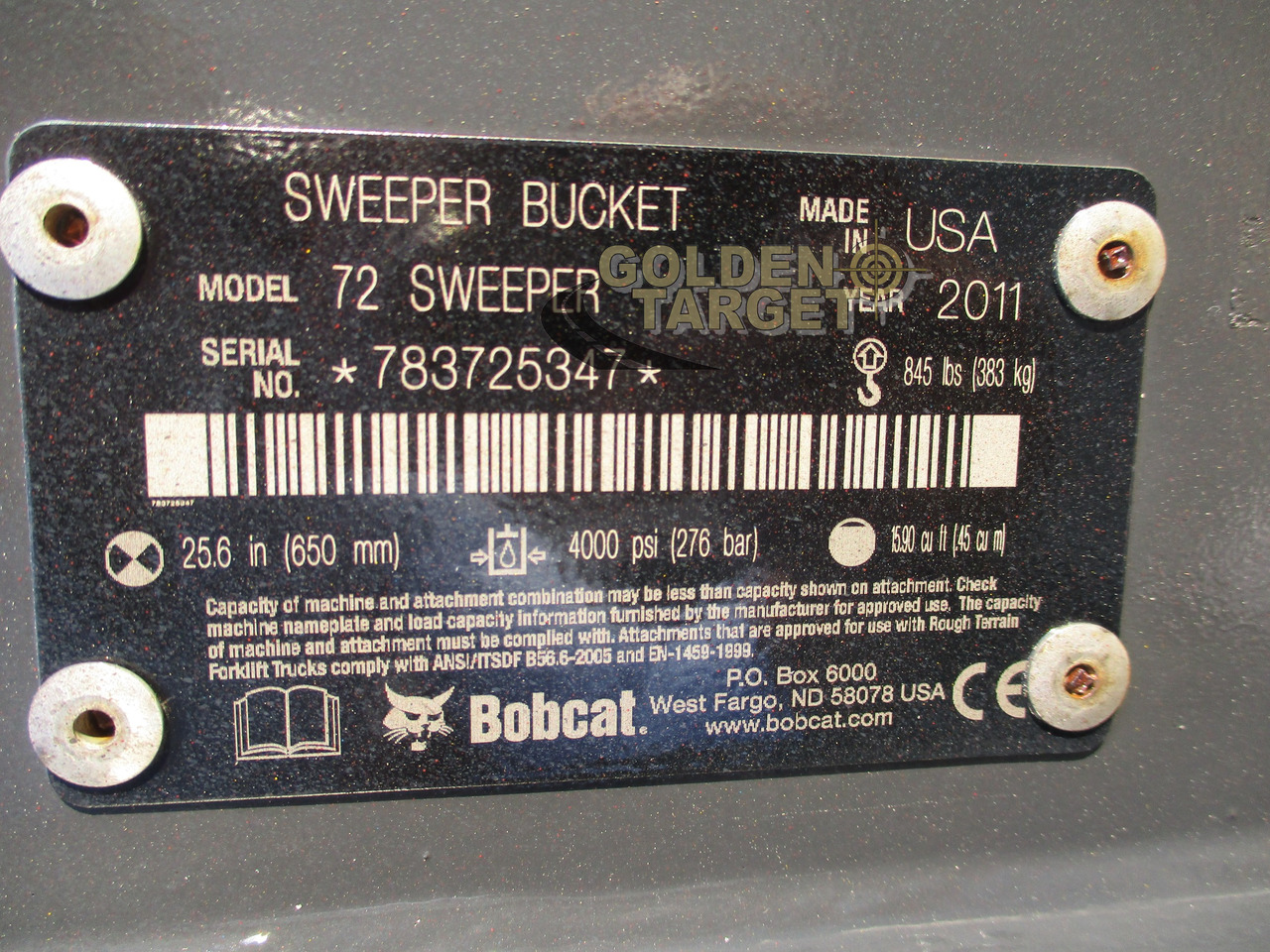 BOBCAT 72 Sweeper - 빗자루 스키드 스티어 로더 용 : 사진 5 BOBCAT 72 Sweeper - 빗자루 스키드 스티어 로더 용 : 사진 5