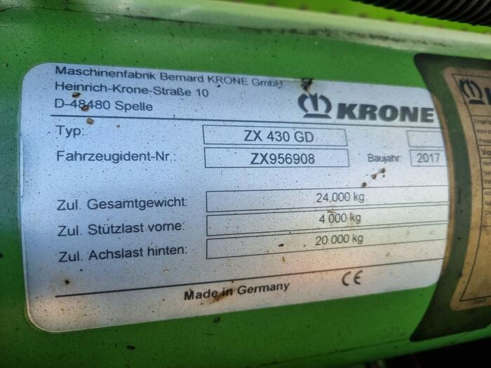 Krone ZX 430 GD - 셀프 로딩 왜건 : 사진 4 Krone ZX 430 GD - 셀프 로딩 왜건 : 사진 4