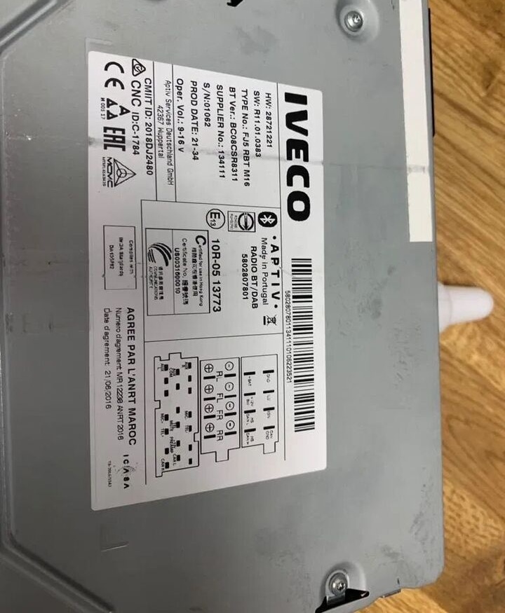 Radio Iveco Daily BT/DAB 5802807801 - 대시보드 트럭 용 : 사진 2 Radio Iveco Daily BT/DAB 5802807801 - 대시보드 트럭 용 : 사진 2