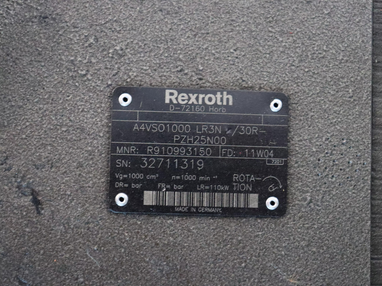 REXROTH A4VSO1000LR3N/30R-PZH25N00 - 유압 펌프 건설기계 용 : 사진 5 REXROTH A4VSO1000LR3N/30R-PZH25N00 - 유압 펌프 건설기계 용 : 사진 5