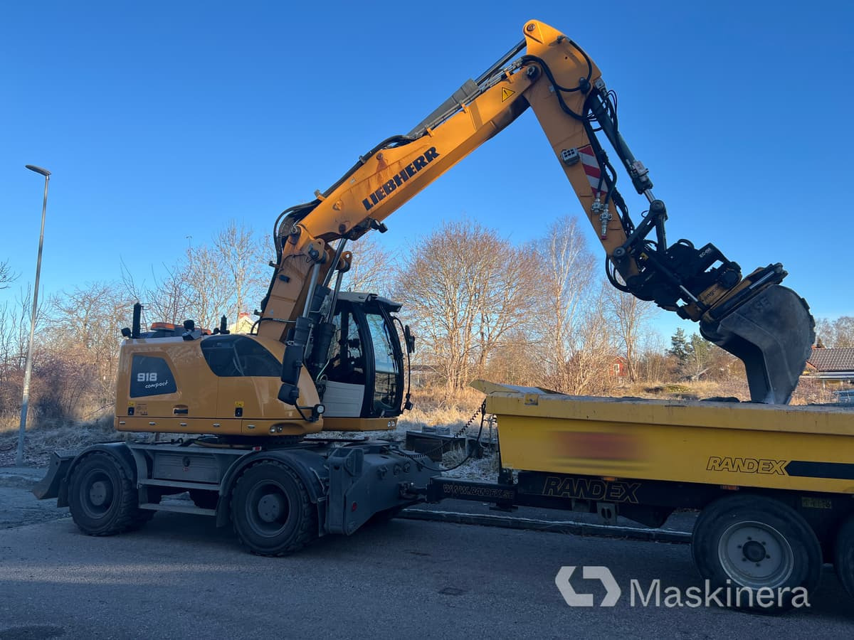 Hjulgrävare Liebherr 918 Compact Litronic med kärra - 크롤러 굴삭기 : 사진 2 Hjulgrävare Liebherr 918 Compact Litronic med kärra - 크롤러 굴삭기 : 사진 2