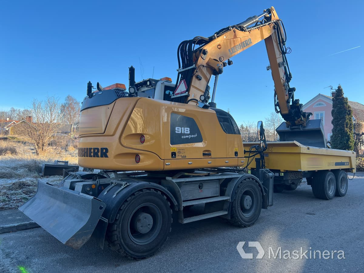 Hjulgrävare Liebherr 918 Compact Litronic med kärra - 크롤러 굴삭기 : 사진 3 Hjulgrävare Liebherr 918 Compact Litronic med kärra - 크롤러 굴삭기 : 사진 3
