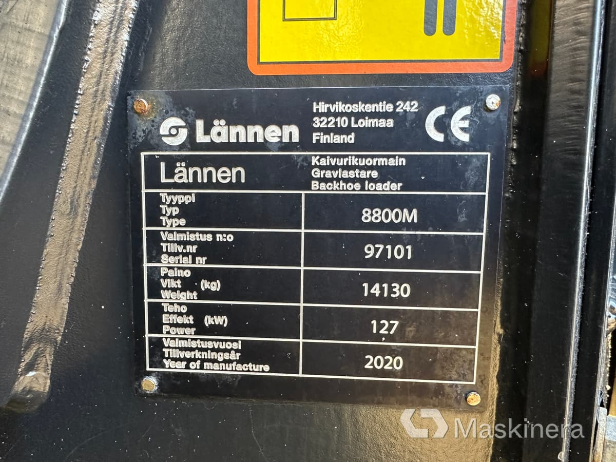 백호 로더 Lännen 8800 M Grävlastare Lännen 8800M : 사진 48