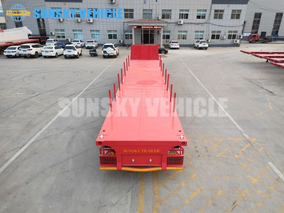 신규 드롭사이드/ 플랫베드 세미 트레일러 운반 물 컨테이너 SUNSKY 3-axle Flat Deck Trailer : 사진 13