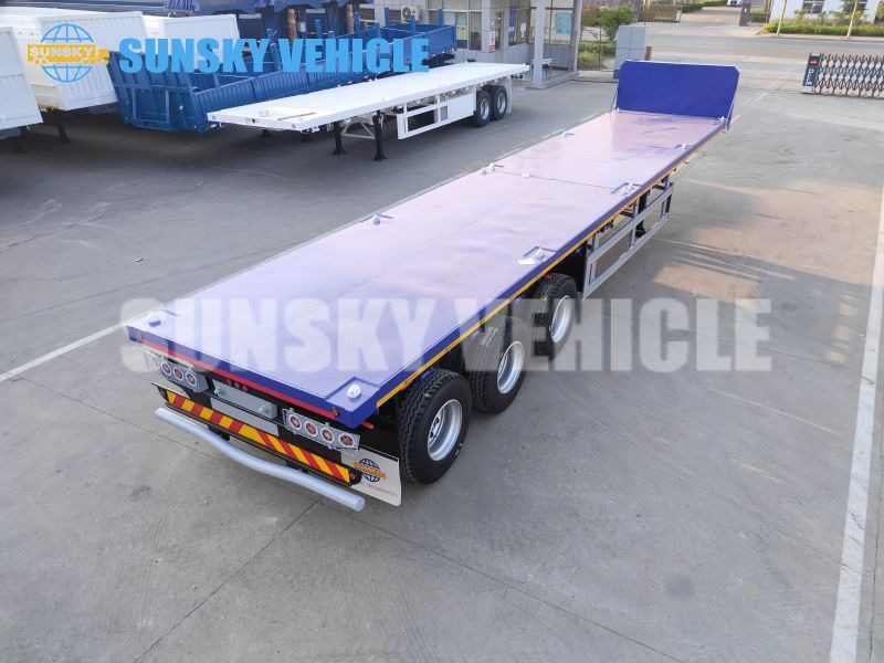 신규 드롭사이드/ 플랫베드 세미 트레일러 운반 물 컨테이너 SUNSKY 3-axle Flat Deck Trailer : 사진 11