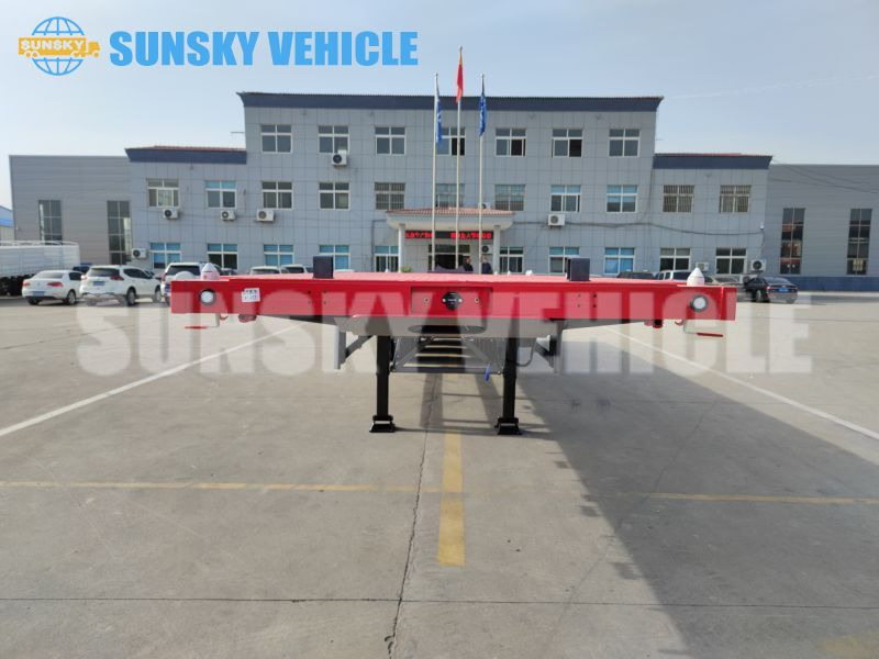 신규 드롭사이드/ 플랫베드 세미 트레일러 운반 물 컨테이너 SUNSKY 3-axle Flat Deck Trailer : 사진 8